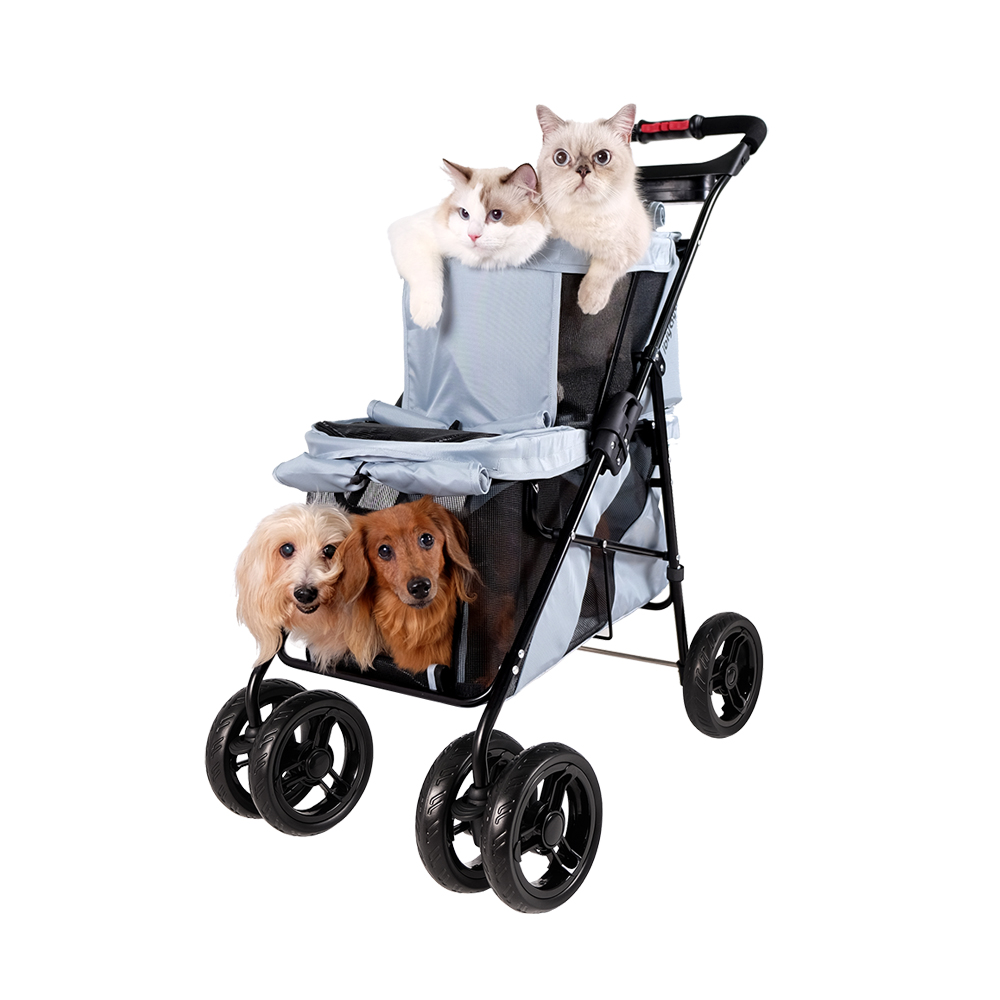 IBIYAYA WÓZEK DOUBLE DECKER PET BUS SZARY - obrazek 4