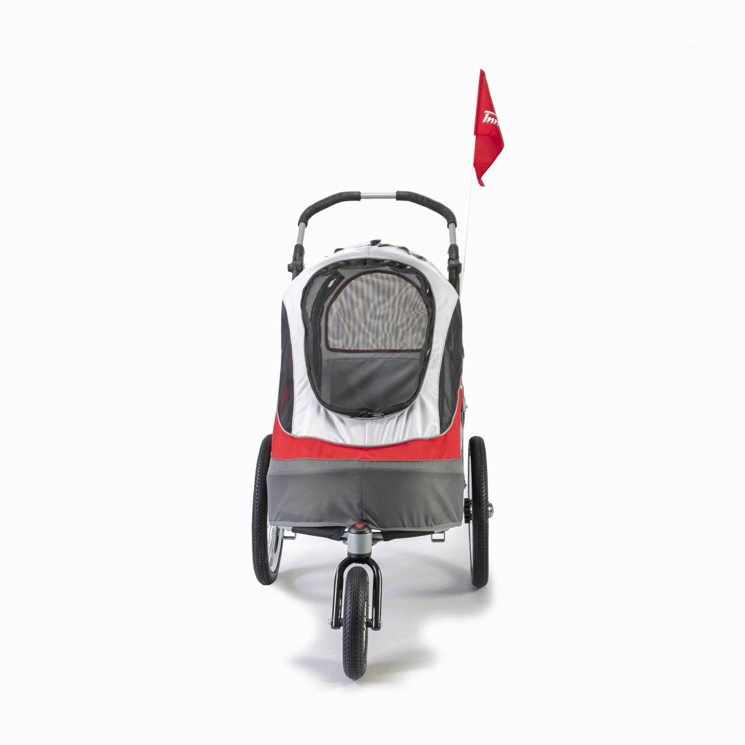 INNOPET WÓZEK DO ROWERU DLA PSA SPORTY DOG TRAILER DELUXE CZERWONY/SZARY - obrazek 3