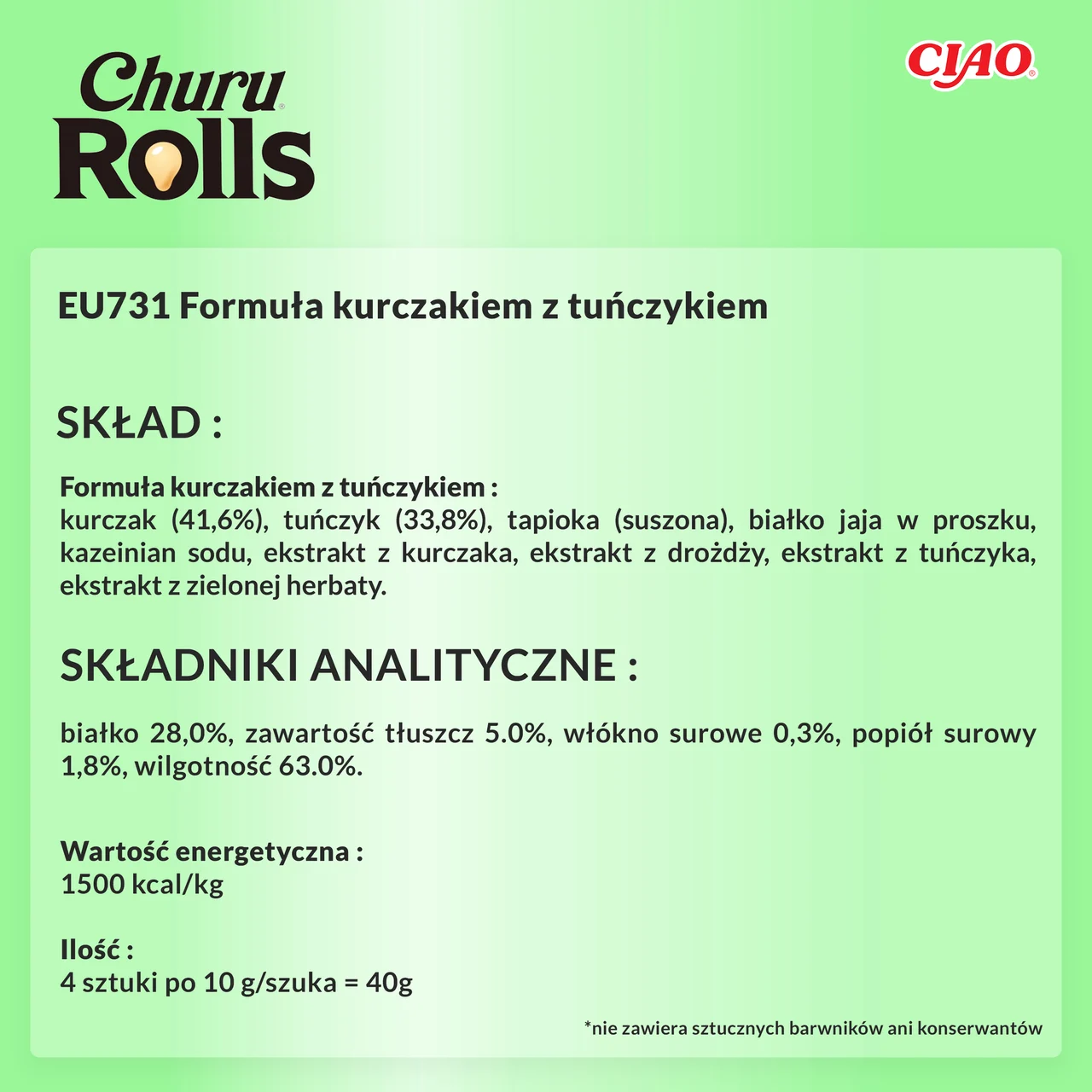 INABA - CHURU PRZYSMAK ROLLS KURCZAK, TUŃCZYK - obrazek 5